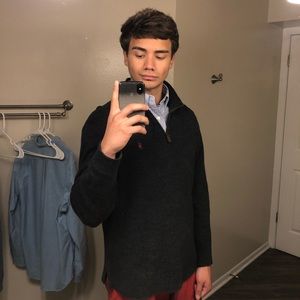 Polo French-rib mockneck pullover large